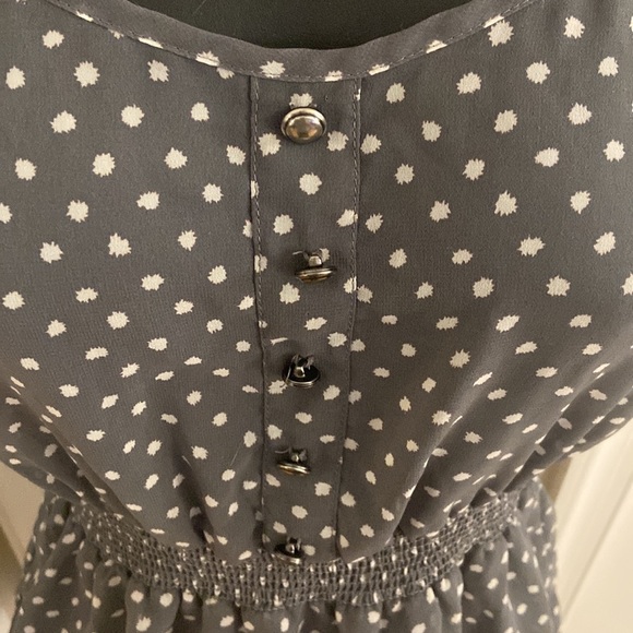 Full Tilt Grey White Polka Dot Peplum Cami - Picture 2 of 5